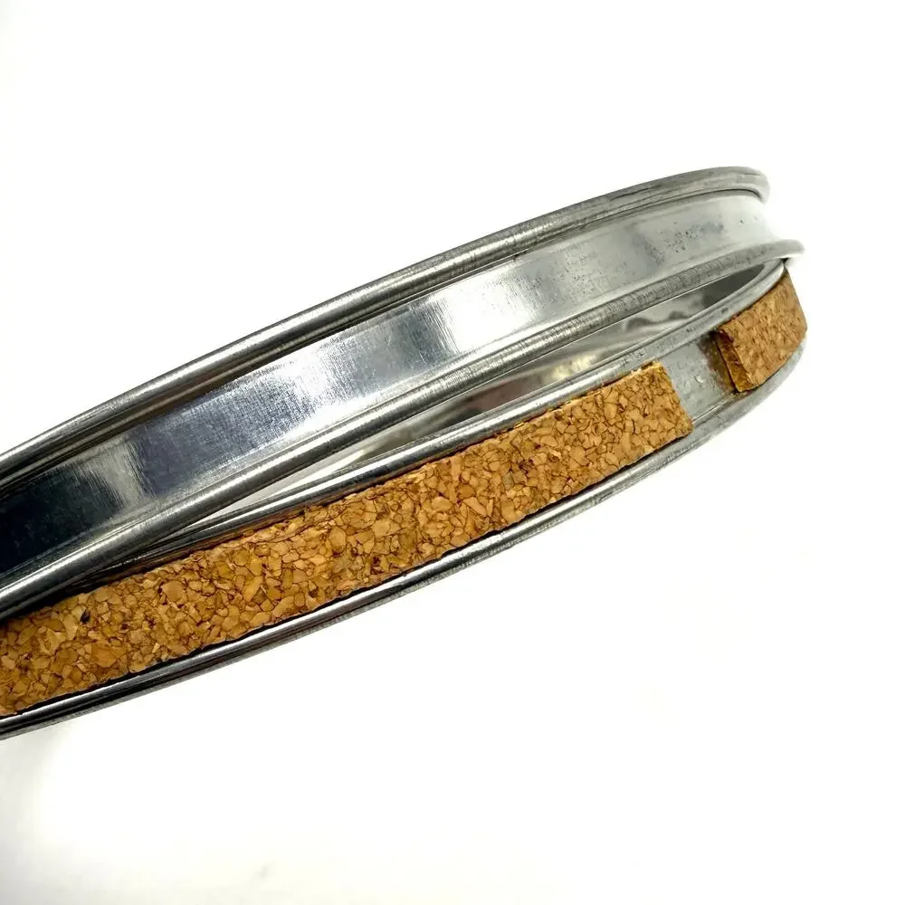 Lot of 2 Vintage Embroidery Hoops 5 6 Inch Round Metal Cork Lined Spring Tension